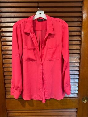 Apt. 9 hot-Pink Long Sleeve Button-Down Shirt